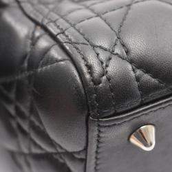 Pre Owned Christian Dior Dior Lady Handbag Leather Black