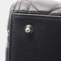 Pre Owned Christian Dior Dior Lady Handbag Leather Black