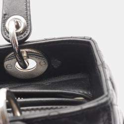 Pre Owned Christian Dior Dior Lady Handbag Leather Black