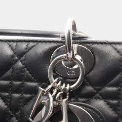 Pre Owned Christian Dior Dior Lady Handbag Leather Black