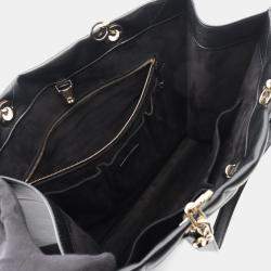 Pre Owned Christian Dior Dior Essential Large Archi Cannage Tote Bag Leather Black