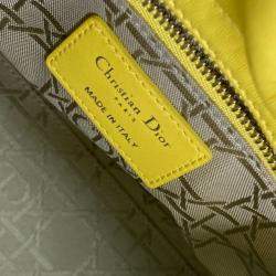 Pre Owned Christian Dior Lady My Abcdior 2-Way Handbag Star Shoulder Bag Lambskin Yellow