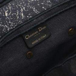 Pre Owned Christian Dior Dior Saddle Bag Canvas Handbag Navy/Multicolor