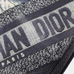 Pre Owned Christian Dior Dior Saddle Bag Canvas Handbag Navy/Multicolor