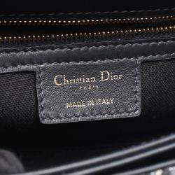 Pre Owned Christian Dior Dior Cd Signature Oblique Camera Bag Shoulder Canvas Leather Beige/Navy