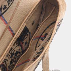 Pre Owned Christian Dior Dior Saddle Bag Shoulder Raffia Beige