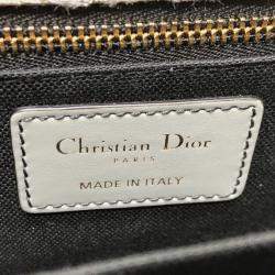 Pre Owned Christian Dior Dior Cd Logo Montaigne Oblique Green/Grey Canvas Leather Shoulder Bag