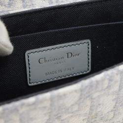 Pre Owned Christian Dior Dior 30 Handbag Montaigne Oblique Shoulder Bag Jacquard Gray