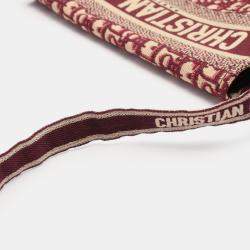 Pre Owned Christian Dior Dior Camp Oblique Shoulder Bag Canvas Bordeaux/Beige