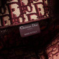 Pre Owned Christian Dior Dior Camp Oblique Shoulder Bag Canvas Bordeaux/Beige