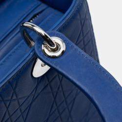 Pre Owned Dior Blue Medium Lambskin Cannage Lady Dior