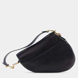 Pre Owned Dior Black Smooth Calfskin Saddle Bag