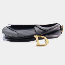 Pre Owned Dior Black Smooth Calfskin Saddle Bag