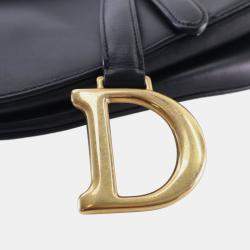 Pre Owned Dior Black Smooth Calfskin Saddle Bag