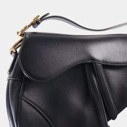 Pre Owned Dior Black Smooth Calfskin Saddle Bag