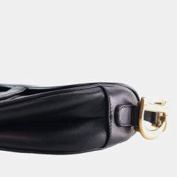 Pre Owned Dior Black Smooth Calfskin Saddle Bag