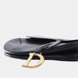 Pre Owned Dior Black Smooth Calfskin Saddle Bag