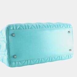 Pre Owned Dior Blue Medium Lambskin Cannage Lady Dior