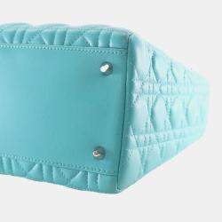 Pre Owned Dior Blue Medium Lambskin Cannage Lady Dior
