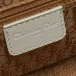 Pre Owned Dior White Leather Street Chic Columbus Avenue Shoulder Bag