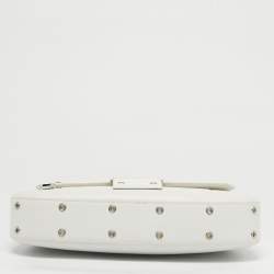 Pre Owned Dior White Leather Street Chic Columbus Avenue Shoulder Bag
