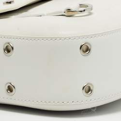 Pre Owned Dior White Leather Street Chic Columbus Avenue Shoulder Bag