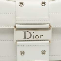 Pre Owned Dior White Leather Street Chic Columbus Avenue Shoulder Bag
