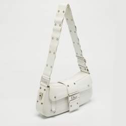 Pre Owned Dior White Leather Street Chic Columbus Avenue Shoulder Bag