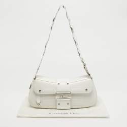 Pre Owned Dior White Leather Street Chic Columbus Avenue Shoulder Bag