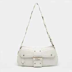 Pre Owned Dior White Leather Street Chic Columbus Avenue Shoulder Bag