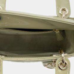 Pre Owned Dior Green Mini Patent Cannage Lady Dior