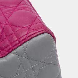 Pre Owned Dior Pink Large Bicolor Lambskin Cannage Lady Dior