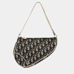 Pre Owned Christian Dior Black PVC Trotter Saddle Handbag