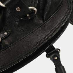 Pre Owned Christian Dior Black Leather My Dior Frame Bowling Handbag
