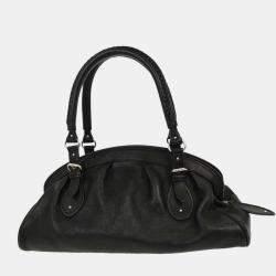 Pre Owned Christian Dior Black Leather My Dior Frame Bowling Handbag