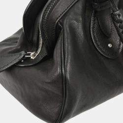 Pre Owned Christian Dior Black Leather My Dior Frame Bowling Handbag
