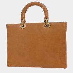 Pre Owned Christian Dior Brown Leather Lady Dior Handbag