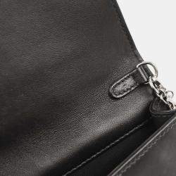 Pre Owned Christian Dior Black Lambskin Lady Dior Cannage Shoulder