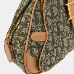 Pre Owned Christian Dior Green Double Saddle Trotter Handbag