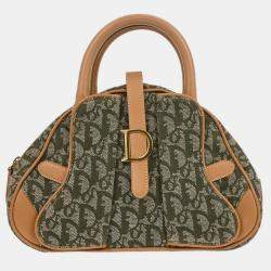 Pre Owned Christian Dior Green Double Saddle Trotter Handbag