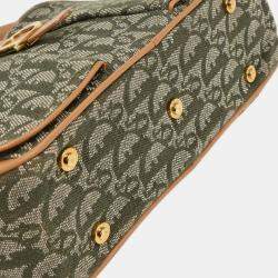 Pre Owned Christian Dior Green Double Saddle Trotter Handbag