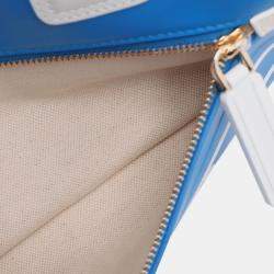 Pre Owned Dior Blue Small Leather Dior Vibe Zip Bowling Bag