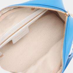 Pre Owned Dior Blue Small Leather Dior Vibe Zip Bowling Bag