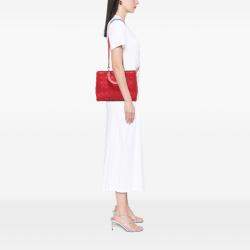 Pre Owned Dior Red Large Lambskin Cannage Lady Dior