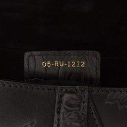 Pre Owned Dior Black Embossed Calfskin Jardin Botanique Saddle Bag