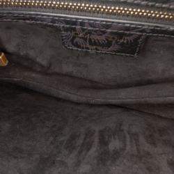 Pre Owned Dior Black Embossed Calfskin Jardin Botanique Saddle Bag