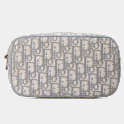 Pre Owned Dior Grey Oblique Canvas Diortravel Vanity Case