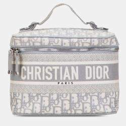 Pre Owned Dior Grey Oblique Canvas Diortravel Vanity Case
