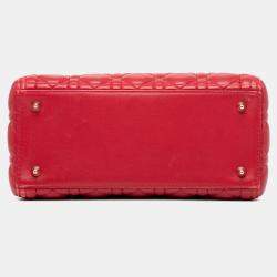 Pre Owned Dior Medium Lambskin Cannage Lady Dior