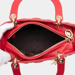 Pre Owned Dior Medium Lambskin Cannage Lady Dior